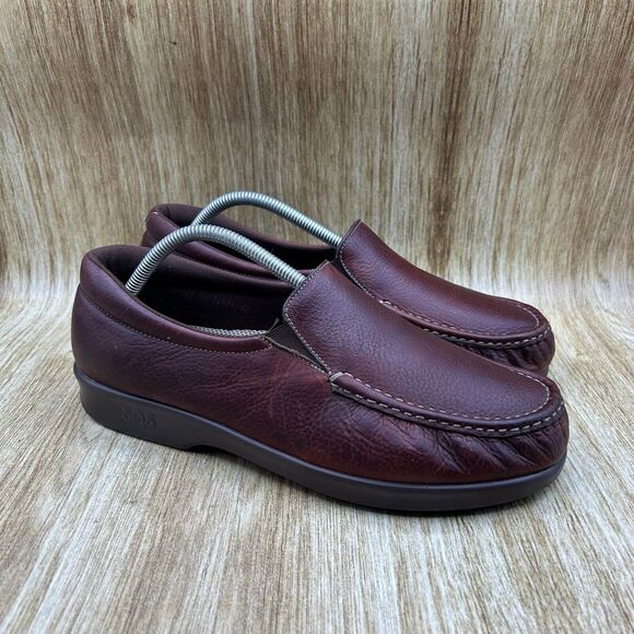 SAS Twin Mulch Women's Size‎ 11 WW Brown Leather Walking Shoes Sneakers Slip On - Picture 1 of 10